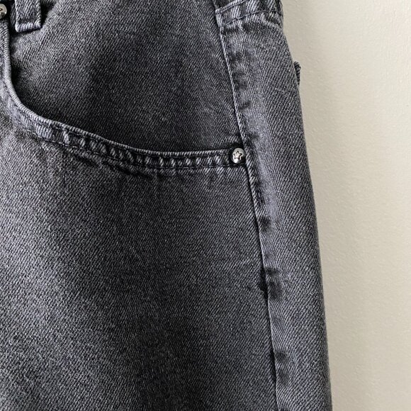 Vintage Hollywood Loose Vibe Black Washed 100% Cotton Denim Jeans - Picture 6 of 11